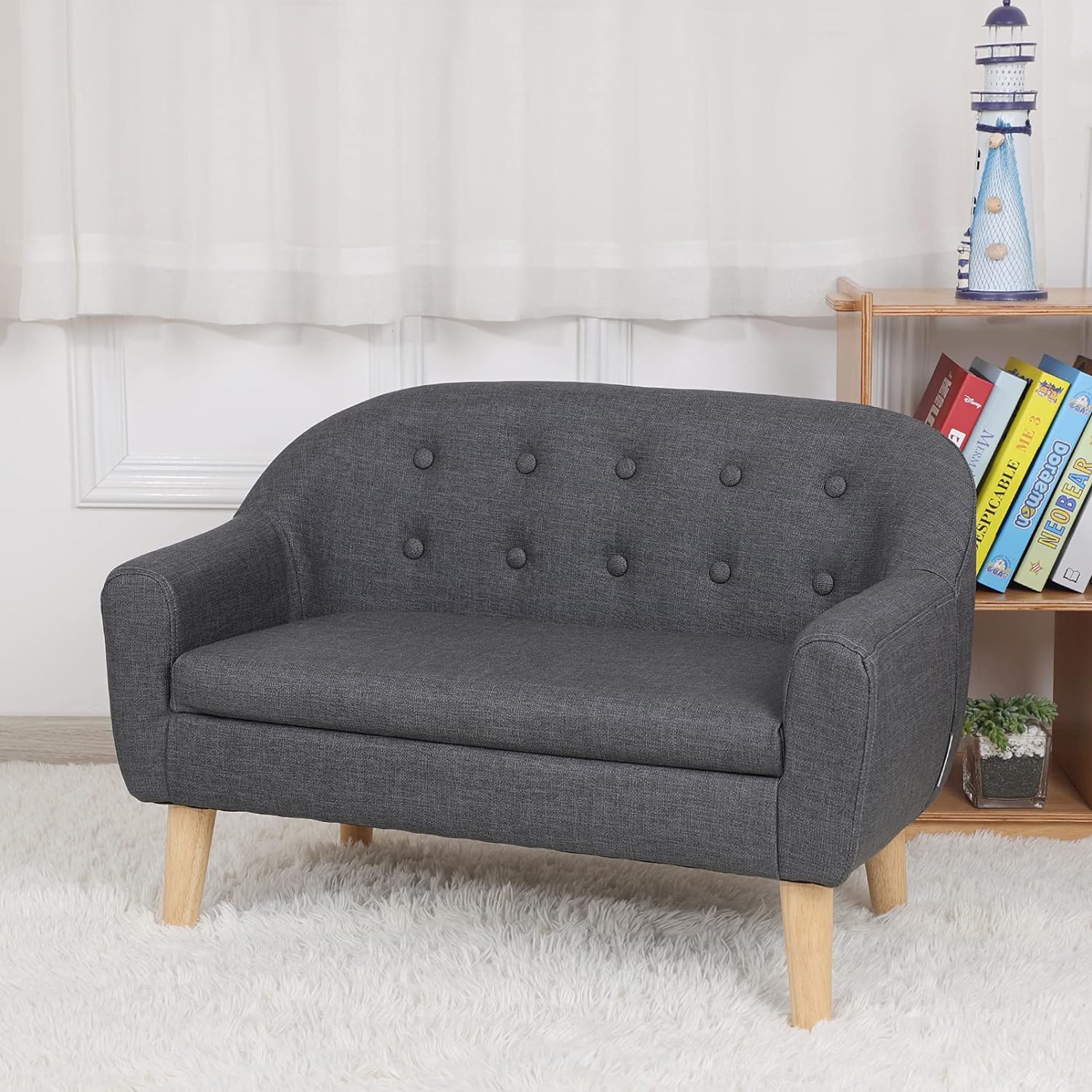 Silla de sofá para niños sofá para niños pequeños sillón tapizado de PVC de 2