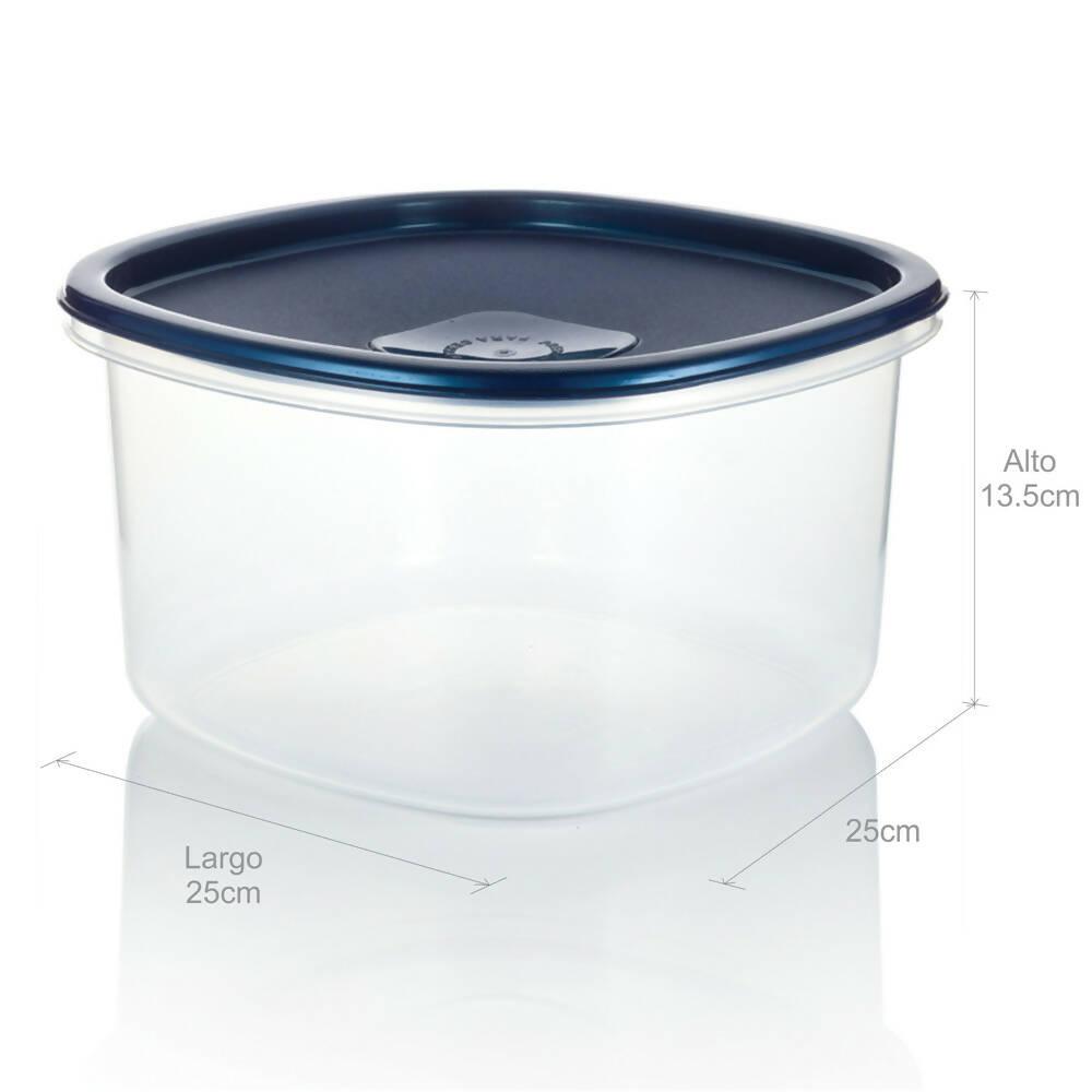 Recipiente Plus Cuadrado 4.5L Azul Noche - VIRTUAL MUEBLES