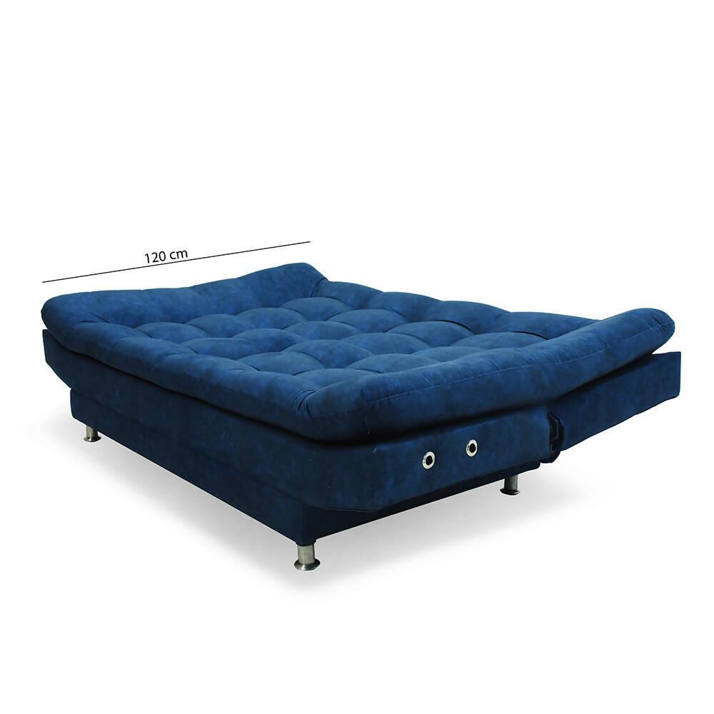 Sofá cama Moltochic con brazos azul oscuro poliéster - VIRTUAL MUEBLES