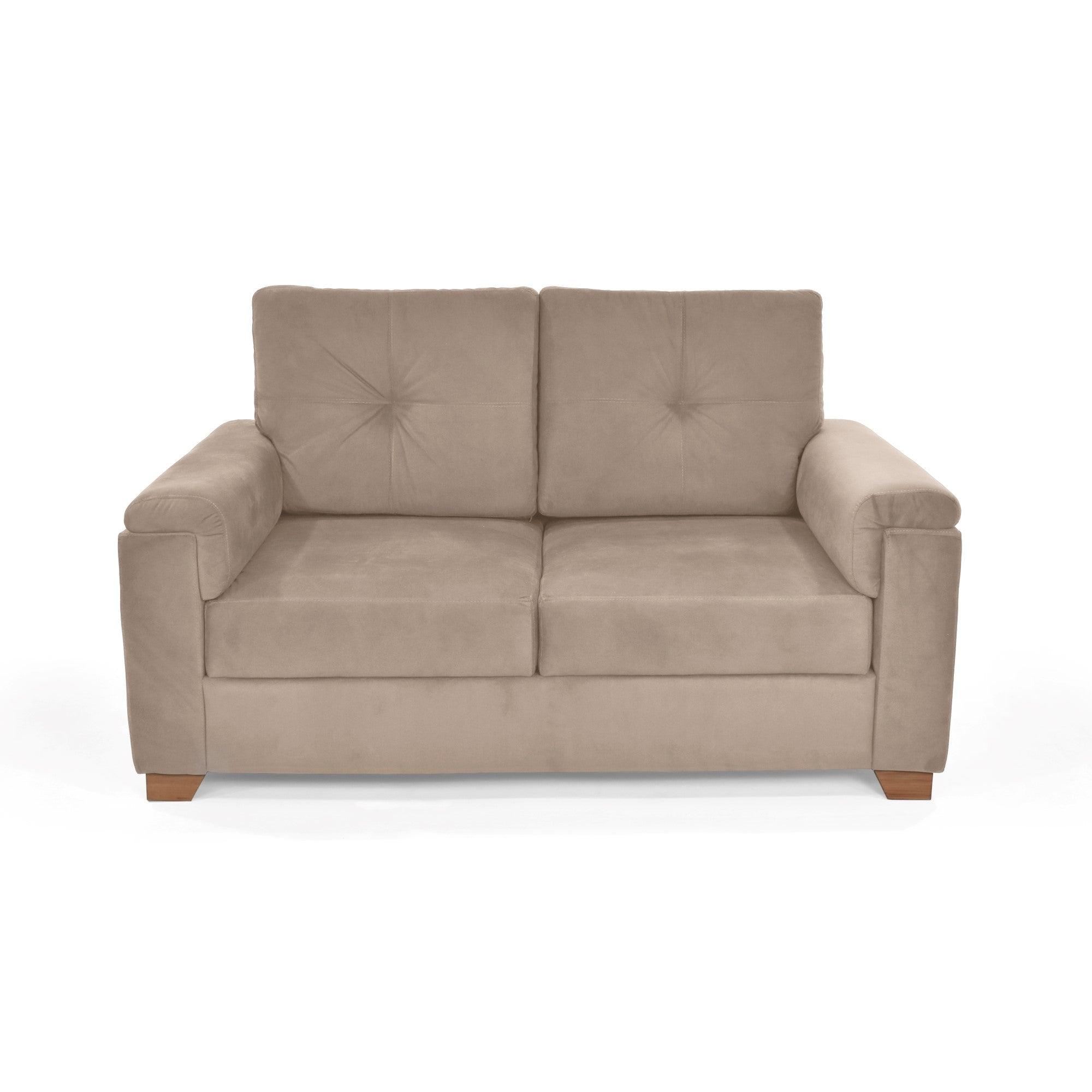 Sofa 2 Puestos Zamora Tela Poliester Taupe VIRTUAL MUEBLES