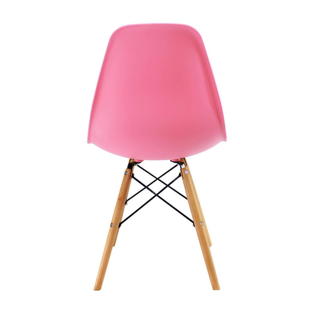 Kit por 4 sillas Eames Patas En Madera para comedor, sala, restaurante - Rosada - VIRTUAL MUEBLES