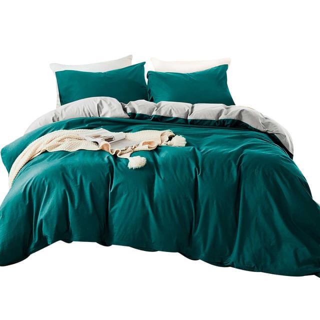 Duvet Bicolor Aguamarina / Gris Plata King - VIRTUAL MUEBLES