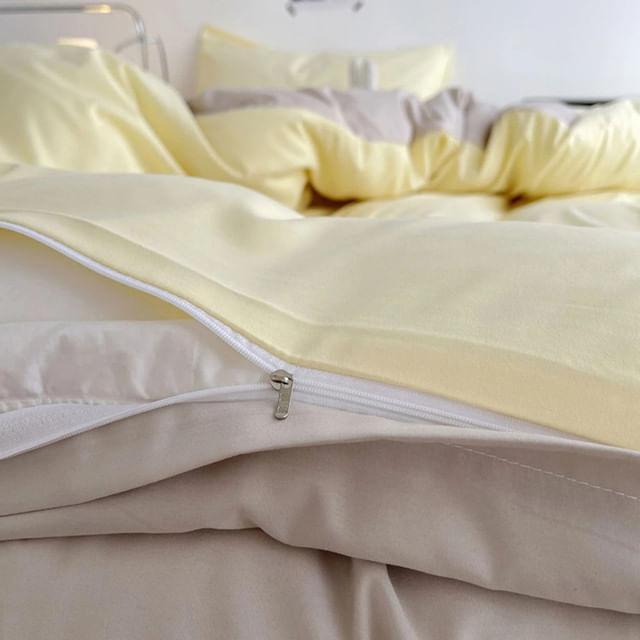 Duvet Bicolor Amarillo / Beige Doble - VIRTUAL MUEBLES