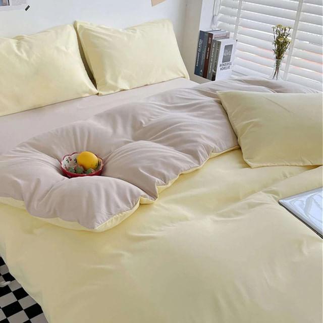 Duvet Bicolor Amarillo / Beige Doble - VIRTUAL MUEBLES