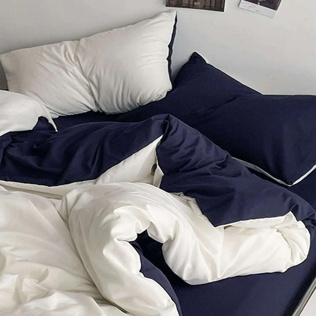 Duvet Bicolor Azul Oscuro / Blanco King - VIRTUAL MUEBLES