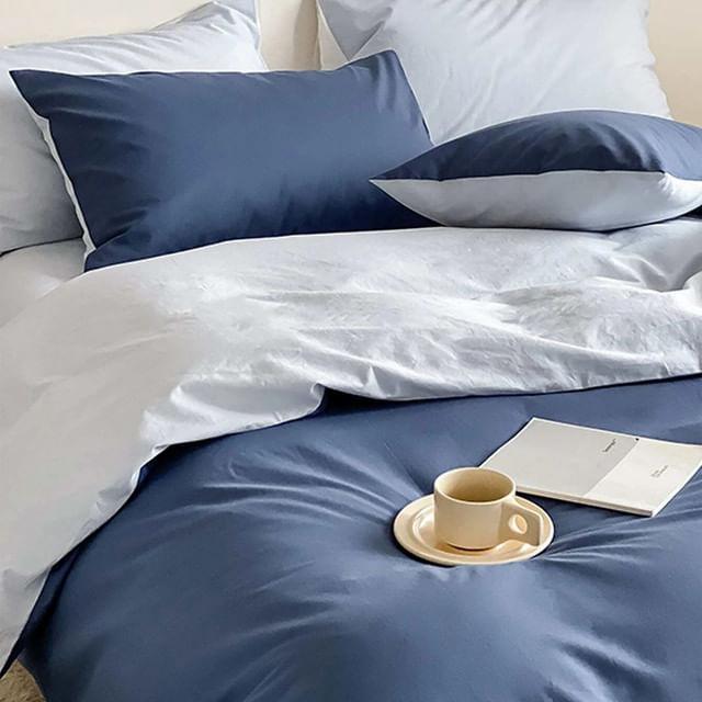Duvet Bicolor Azul / Gris Claro Queen - VIRTUAL MUEBLES