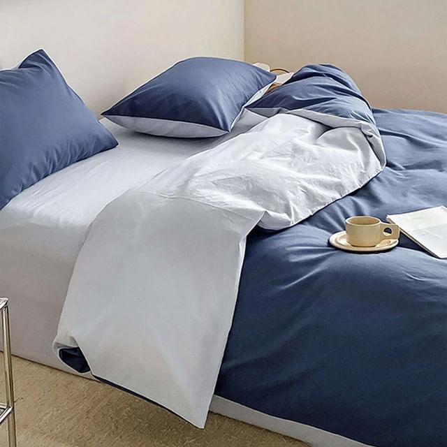 Duvet Bicolor Azul / Gris Claro Queen - VIRTUAL MUEBLES