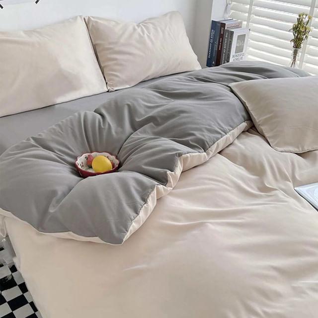 Duvet Bicolor Crema / Gris Sencillo - VIRTUAL MUEBLES