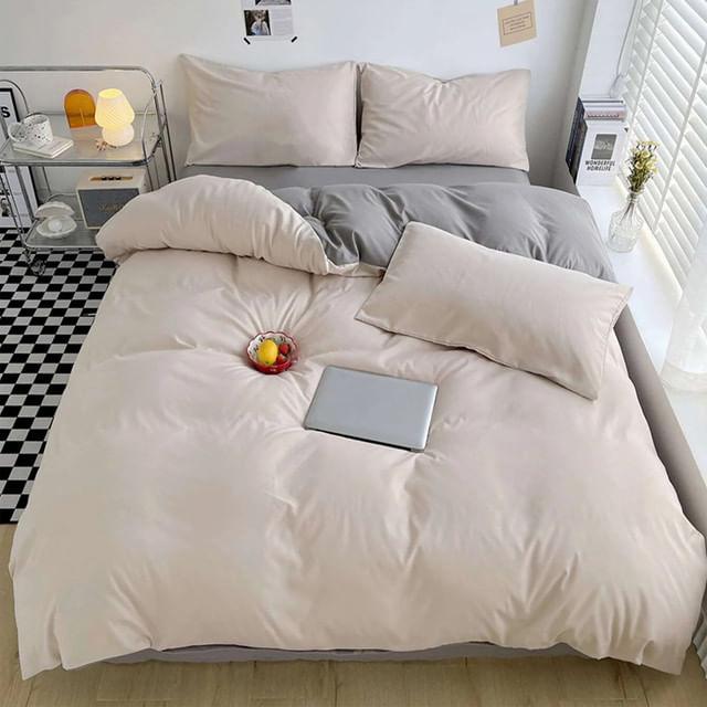 Duvet Bicolor Crema / Gris Sencillo - VIRTUAL MUEBLES
