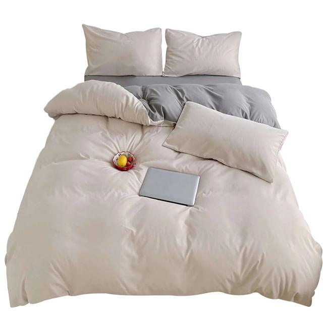 Duvet Bicolor Crema / Gris Sencillo - VIRTUAL MUEBLES
