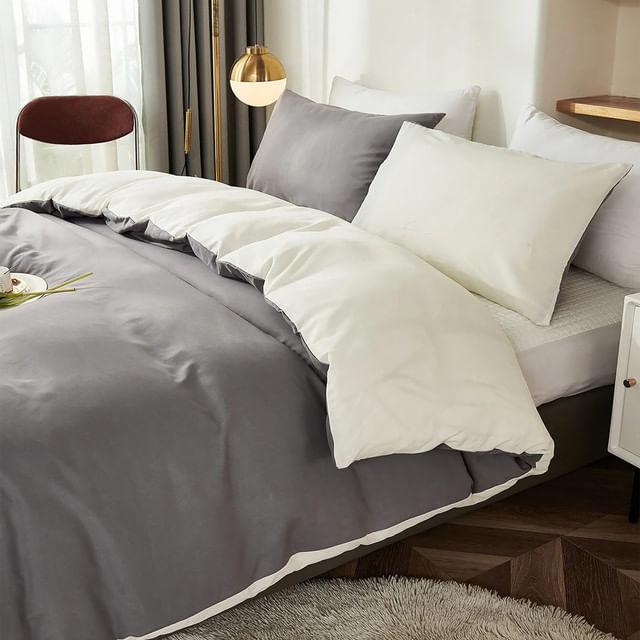 Duvet Bicolor Gris Oscuro / Crema Doble - VIRTUAL MUEBLES