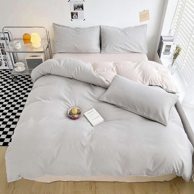 Duvet Bicolor Gris Claro / Beige Semidoble - VIRTUAL MUEBLES