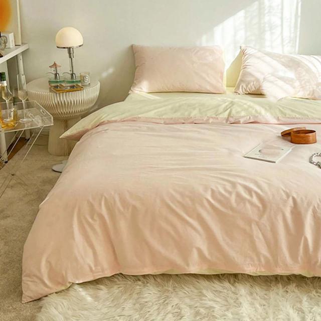 Duvet Bicolor Rosa Claro / Beige Sencillo - VIRTUAL MUEBLES