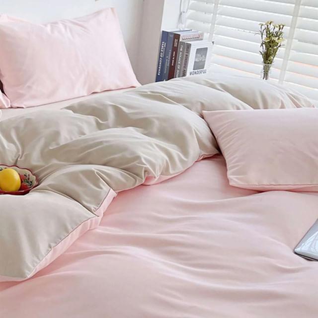 Duvet Bicolor Rosa Claro / Gris Claro Queen - VIRTUAL MUEBLES