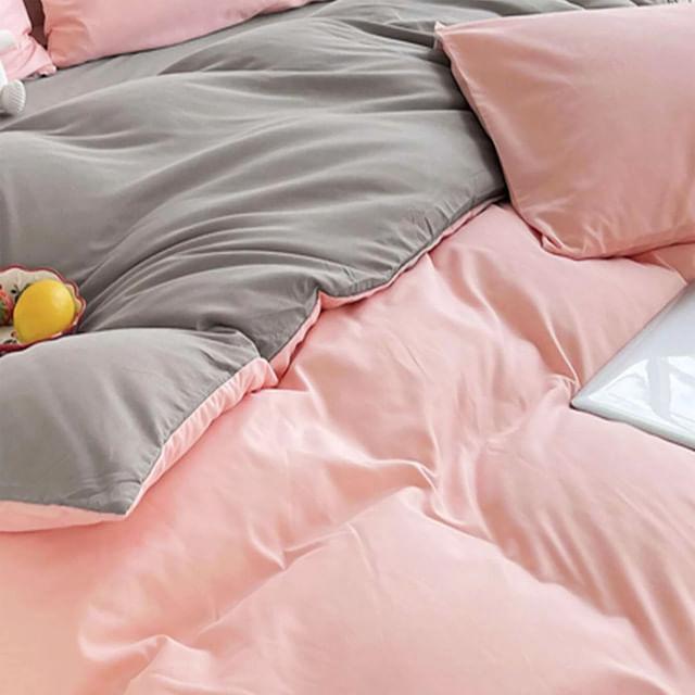 Duvet Bicolor Rosado / Gris Oscuro Semidoble - VIRTUAL MUEBLES