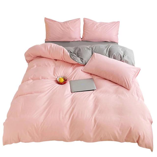 Duvet Bicolor Rosado / Gris Oscuro Semidoble - VIRTUAL MUEBLES