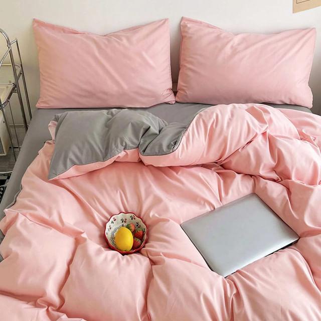 Duvet Bicolor Rosado / Gris Oscuro Semidoble - VIRTUAL MUEBLES