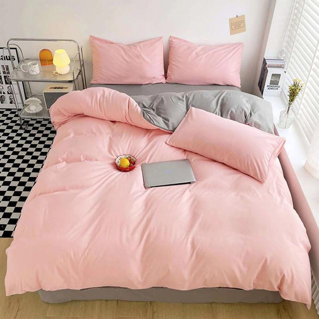 Duvet Bicolor Rosado / Gris Oscuro Doble - VIRTUAL MUEBLES