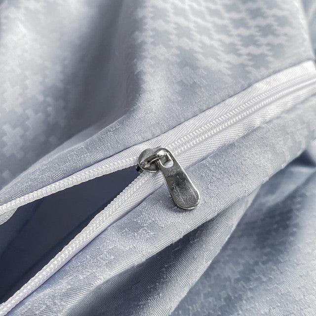 Funda Duvet Unicolor Con Detalles En Relieve Celeste Doble + Sábana Plana