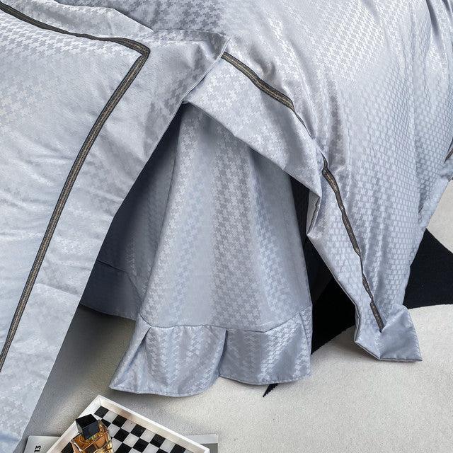Funda Duvet Unicolor Con Detalles En Relieve Celeste Doble + Sábana Plana