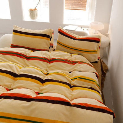 Funda Duvet Digital De Franela Con Estampado Terracota Doble + Sábana Plana