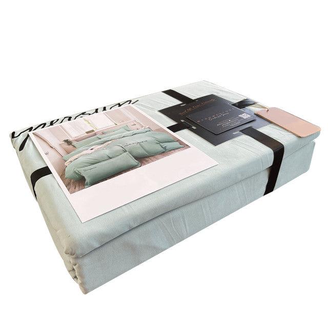 Funda Duvet Sampson Bordado Aqua Queen + Sábana Plana