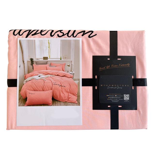 Duvet Sampson Bordado Palo De Rosa Queen + Sábana Plana