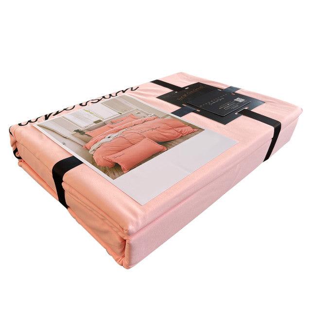 Duvet Sampson Bordado Palo De Rosa Doble + Sábana Plana