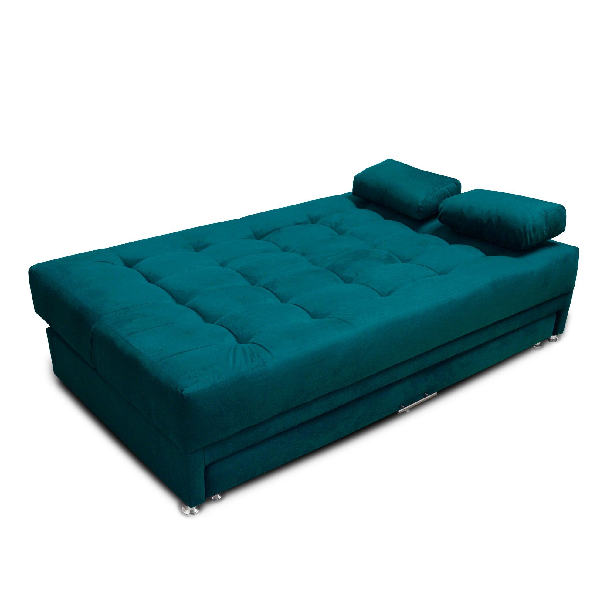Sofacama Tarima Matter Tela Turquesa - VIRTUAL MUEBLES