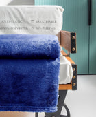 Manta de vellón mullido, grande para sofá, cama, sillón (50 x 70 pulgadas, azul