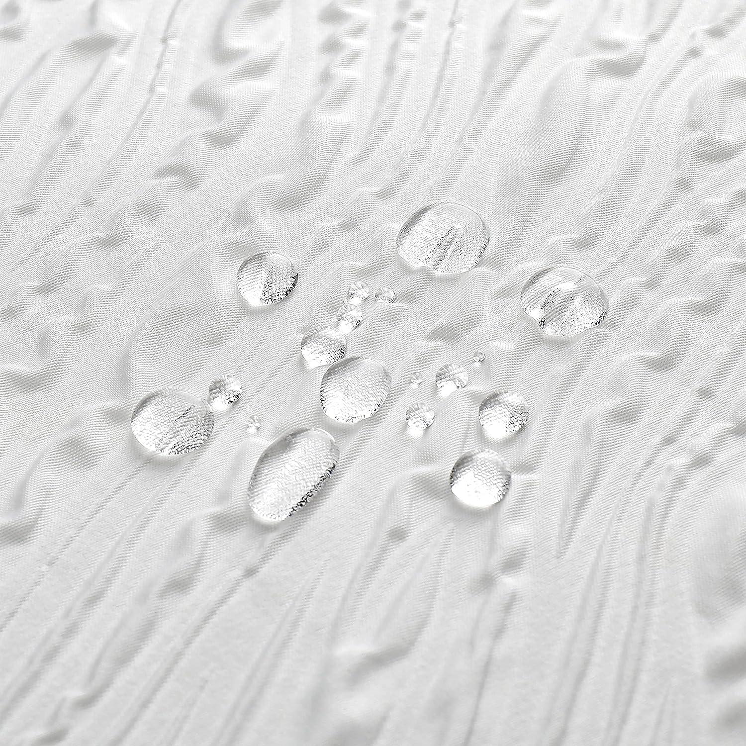 OWENIE Cortina de ducha blanca, cortina de ducha de tela texturizada en  relieve 3D resistente al agua, cortina de ducha blanca para baño, patrón
