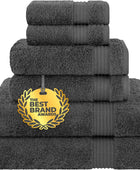 Juego de 6 toallas de algodón turco, absorbente y suave, calidad de hotel y