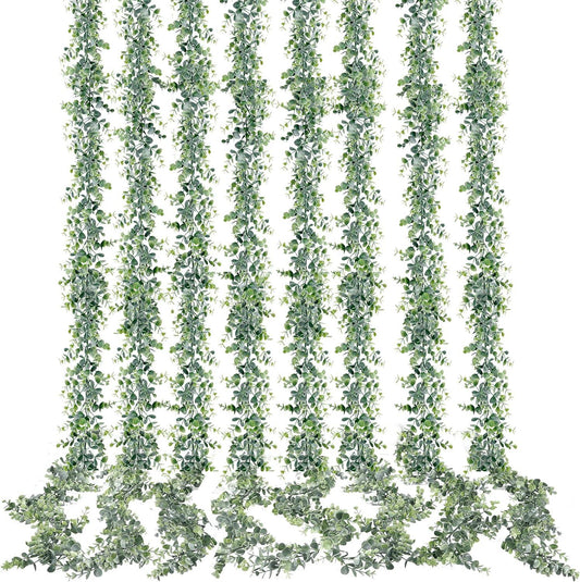 Sggvecsy Guirnalda de eucalipto artificial, paquete de 8 guirnaldas de - VIRTUAL MUEBLES