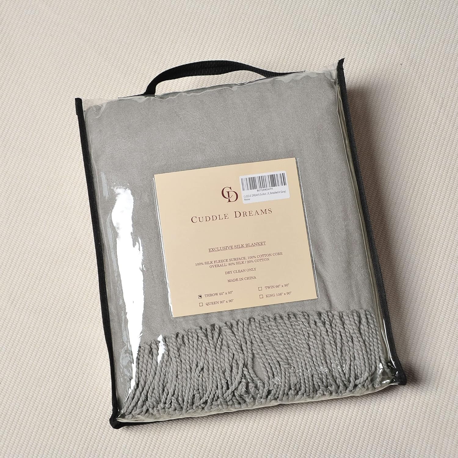 Exclusiva manta de seda de morera con flecos, naturalmente suave, transpirable