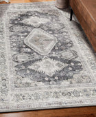 Alfombra bohemia lavable de 3 x 5 pies, color gris, para entrada, dormitorio,