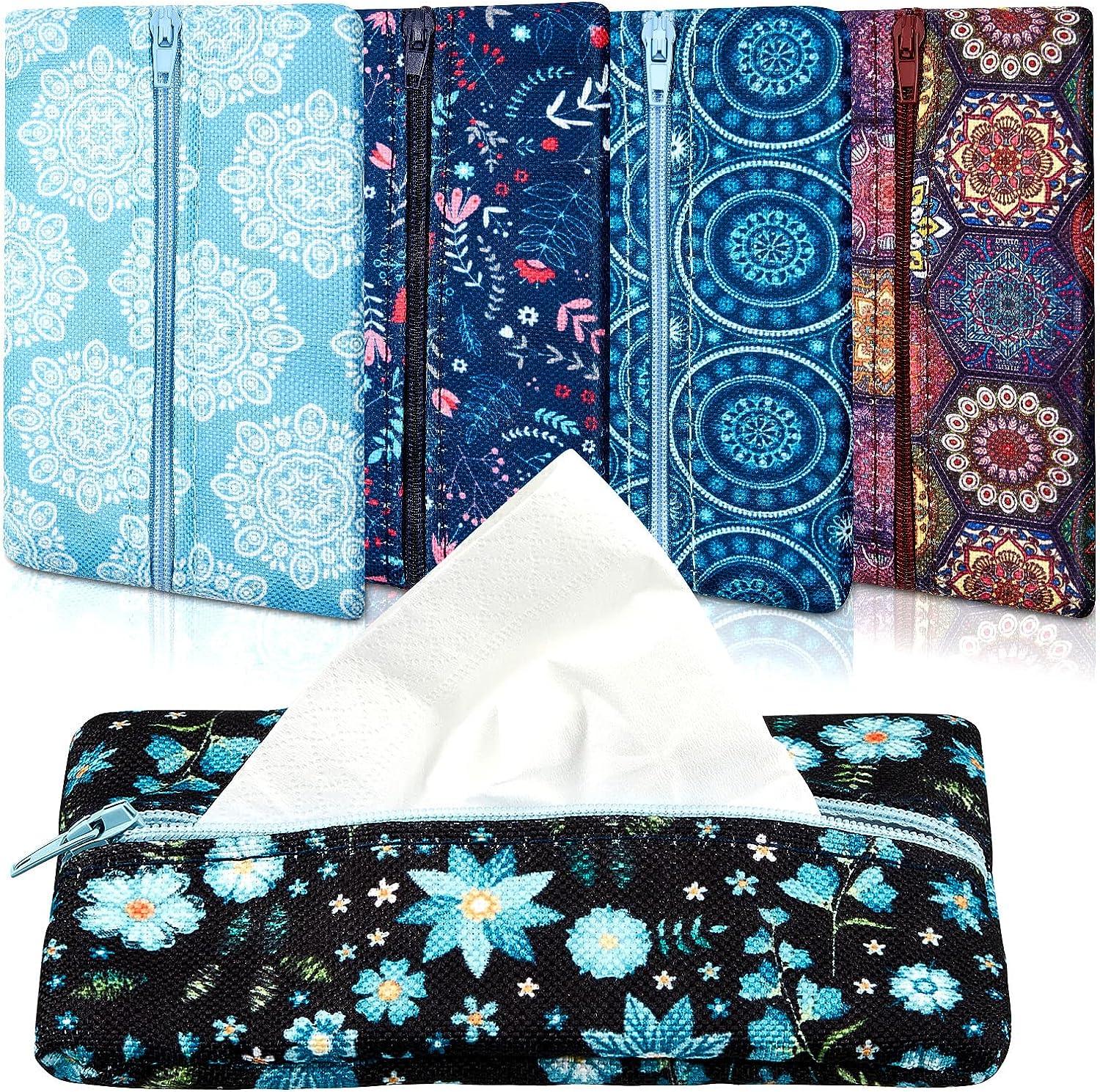 5 pañuelos de bolsillo para pañuelos, bolsa de pañuelos de viaje reutilizable, - VIRTUAL MUEBLES