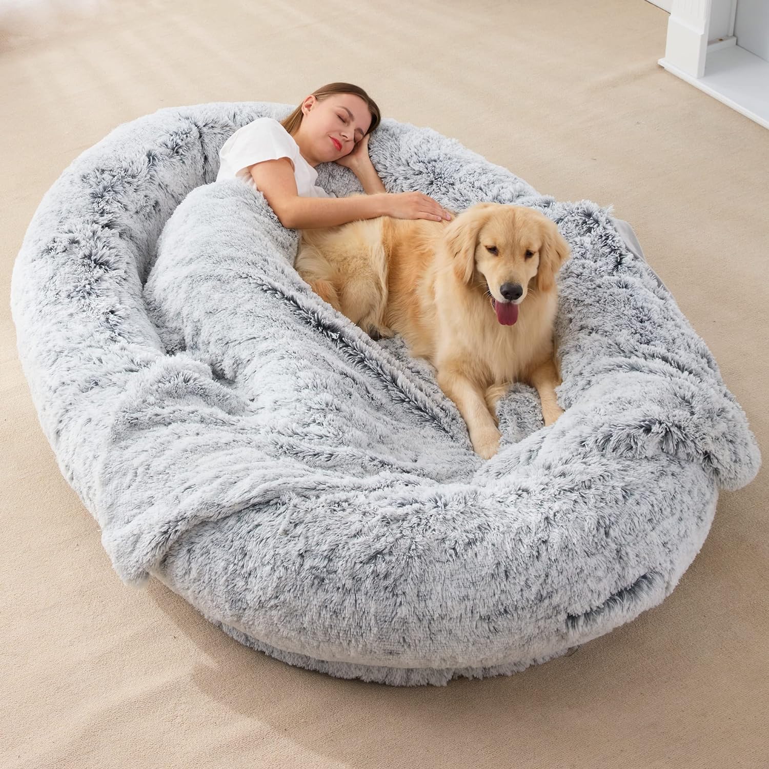 Cama humana grande para perros de 75.5 x 55 x 12 pulgadas, cama grande -  VIRTUAL MUEBLES