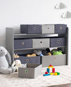 Organizador de juguetes para niños con 9 cubos de tela de almacenamiento, color