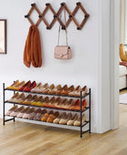 Tajsoon Expandable Shoe Rack Organizer, 3 Tier Adjustable Shoe Shelf, Metal