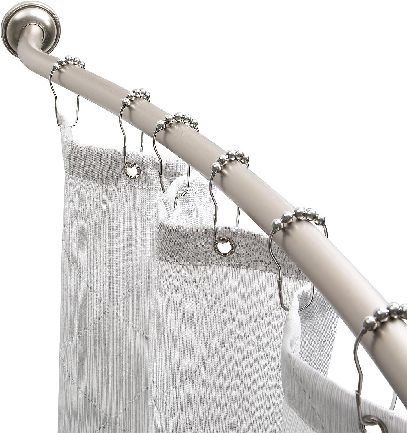 Barra de cortina de ducha curva extensible de 42 a 72 pulgadas