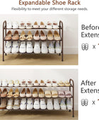 Zapatero de 3 niveles expandible, organizador de almacenamiento de zapatos