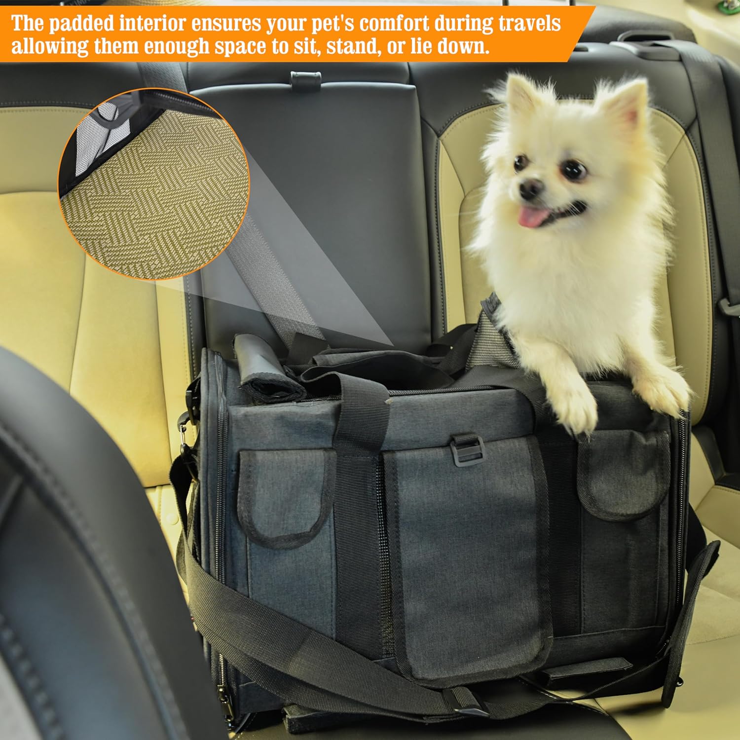 Transportador de mascotas aprobado por aerolíneas con ruedas, transportador