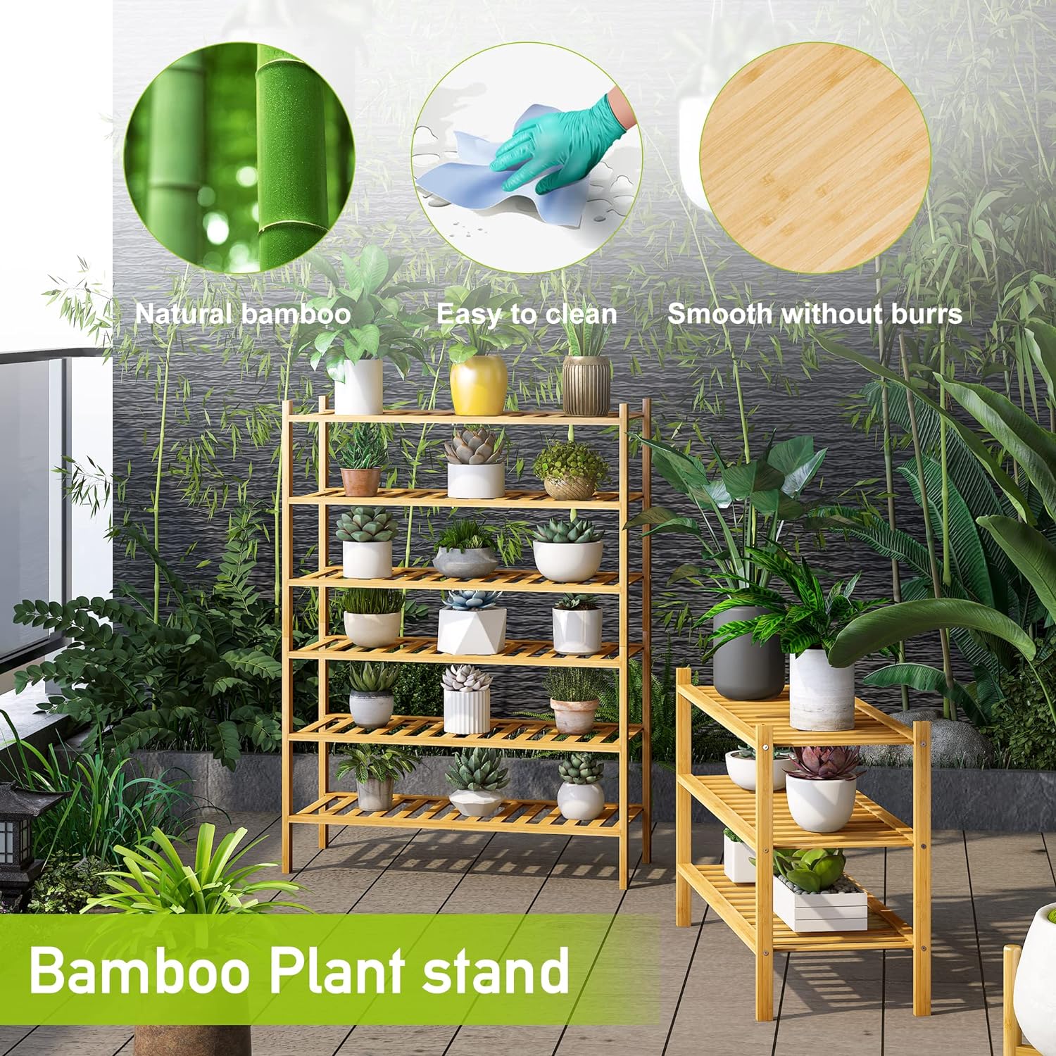 Zapatero de bambú de 3 niveles apilable de alta calidad, organizador d - VIRTUAL  MUEBLES