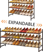 Tajsoon Expandable Shoe Rack Organizer, 3 Tier Adjustable Shoe Shelf, Metal