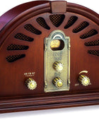 Radio AMFM de estilo retro clásico vintage con Bluetooth, exterior de madera - VIRTUAL MUEBLES