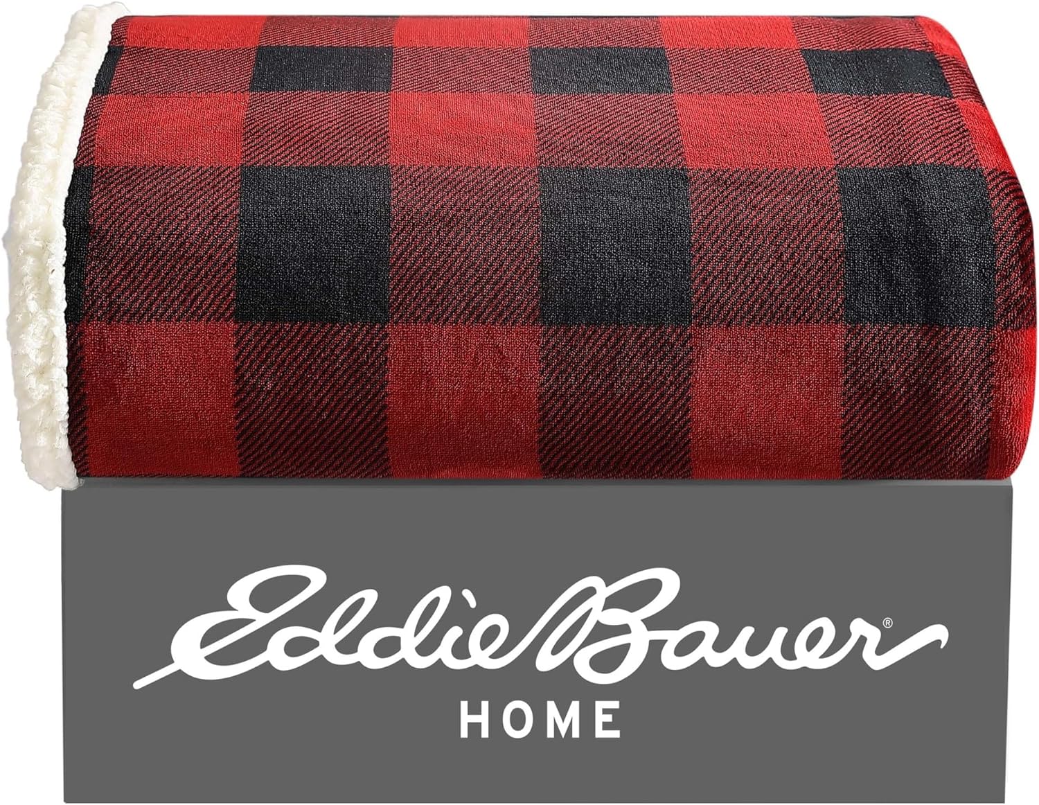 Eddie Bauer Manta reversible, ropa de cama de vellón de sherpa, lana