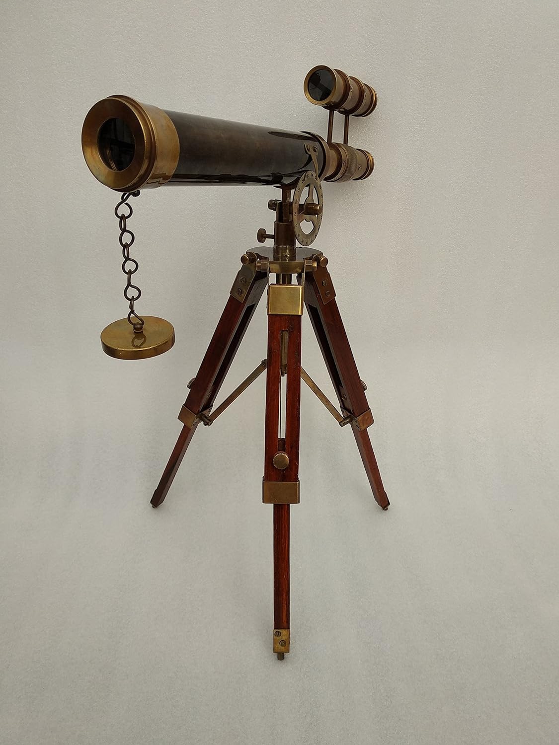 Doble Barel Victoriano Londres (1915) Telescopio de latón 14" en tripode