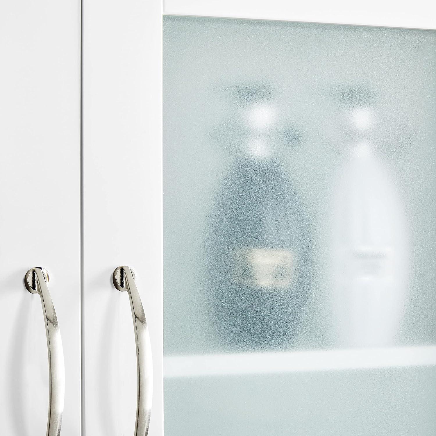 Armario de almacenamiento sobre el inodoro con puertas de vidrio templado - VIRTUAL MUEBLES