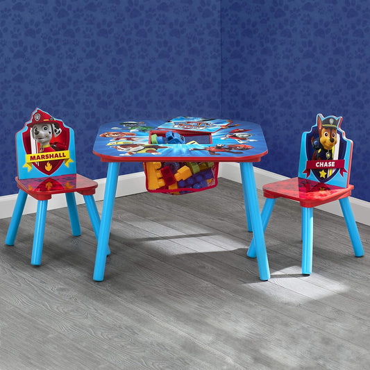 Juego de mesa y sillas para niños con almacenamiento