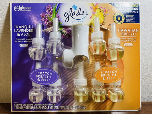 Glade Plugins Lavender Aloe Hawaiian Breeze 9 repuestos de aceite perfumado y 1 - VIRTUAL MUEBLES